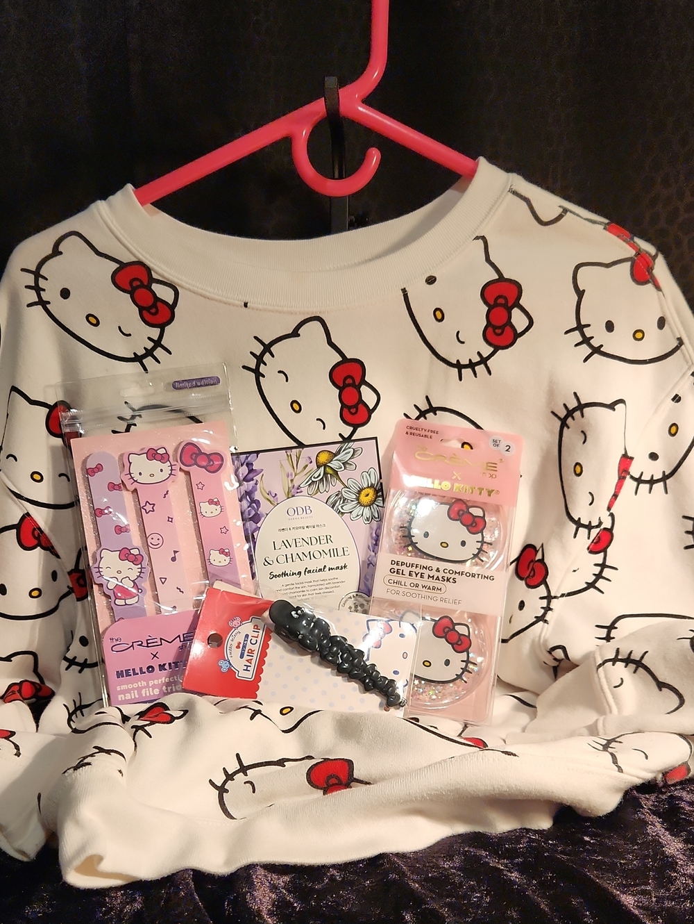 Hello Kitty Cream Pajama Top with Red Bow Accents